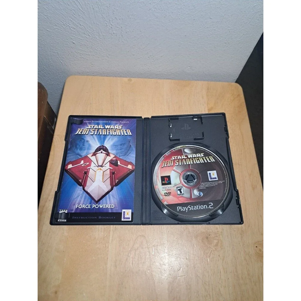 PS2 Star Wars Jedi Starfighter & Star Wars Episode III Black Label w Manual